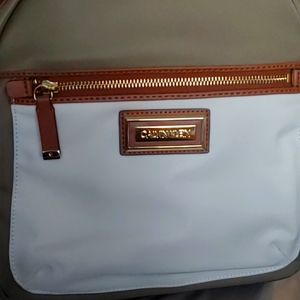 Calvon Klien, Medium size , white& light brown back pack.